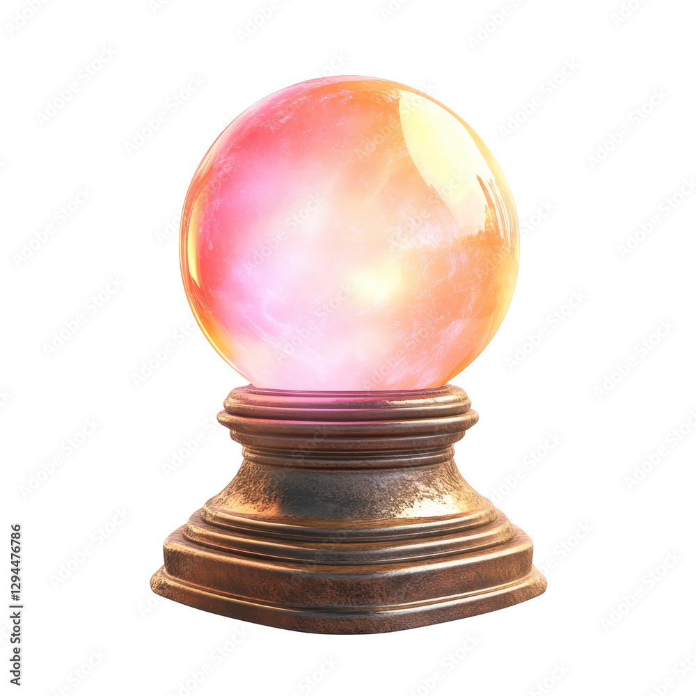 Glowing Enchanted Orb Floating Above a Decorative Pedestal. Fantasy art and game design. Glowing Enchanted Orb Floating Above a Decorative Pedestal. Fantasy art and game design.