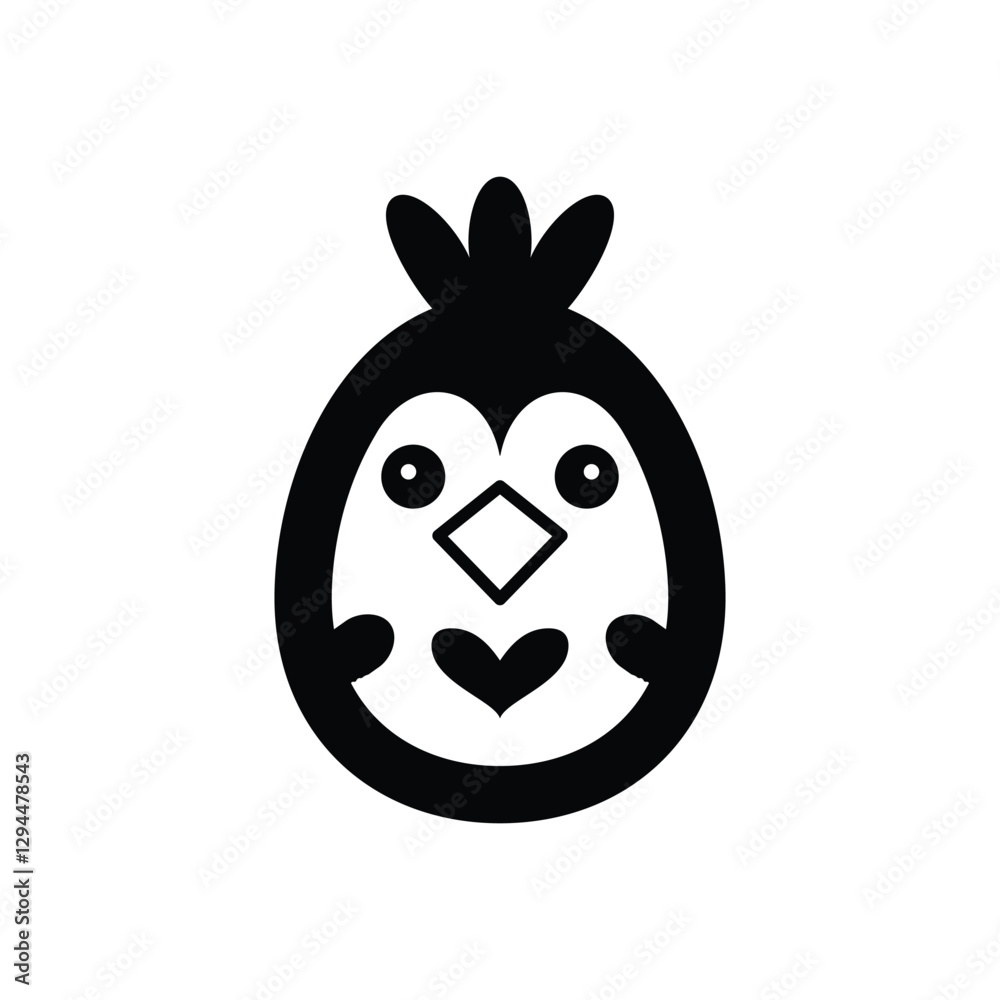 Cute Penguin Icon with Heart and Diamond, Vector Illustration - This is descriptive and includes important keywords. Cute Penguin Icon with Heart and Diamond, Vector Illustration - This is descriptive and includes important keywords.