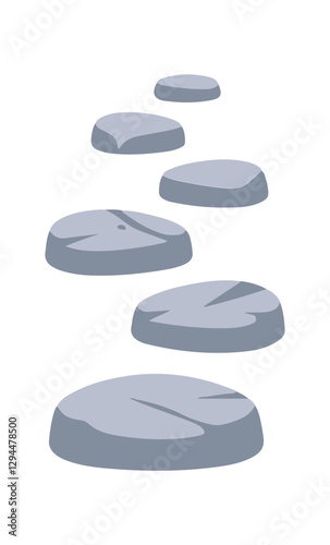 Stone Path Vector Illustration – Various Rock Path Designs in Different Styles