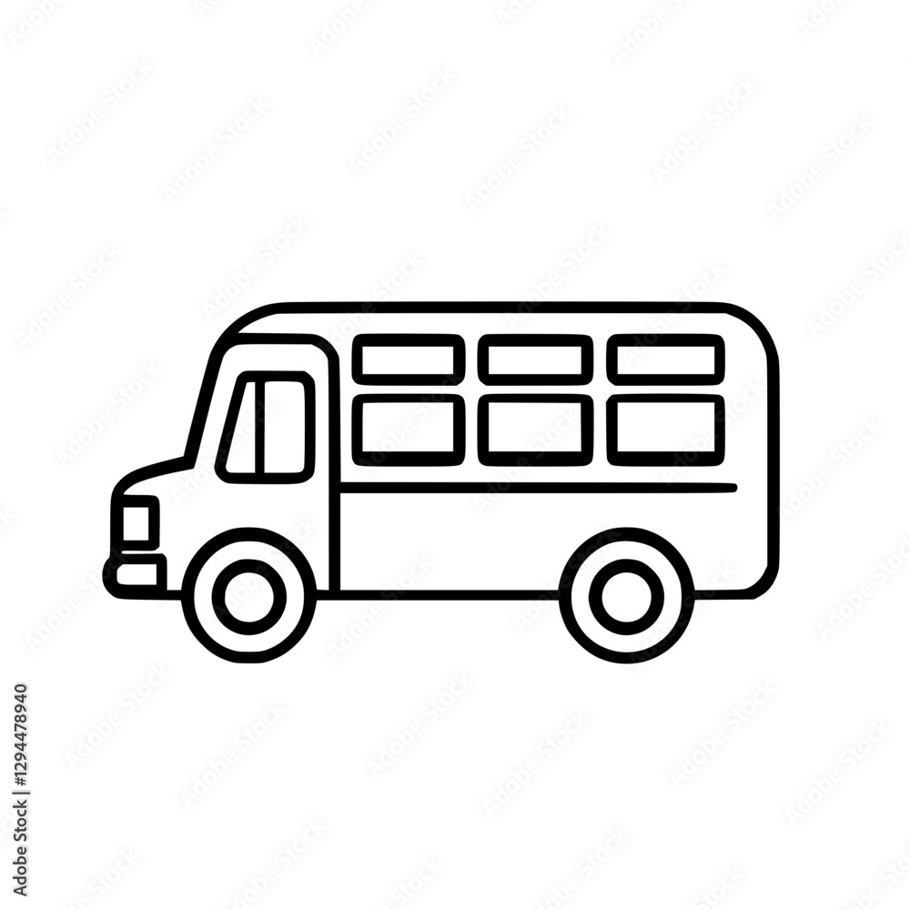 School Bus Icon Representing Public Transportation and Student Commute School Bus Icon Representing Public Transportation and Student Commute
