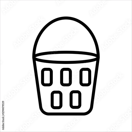 Bucket silhouette vector illustration on white background