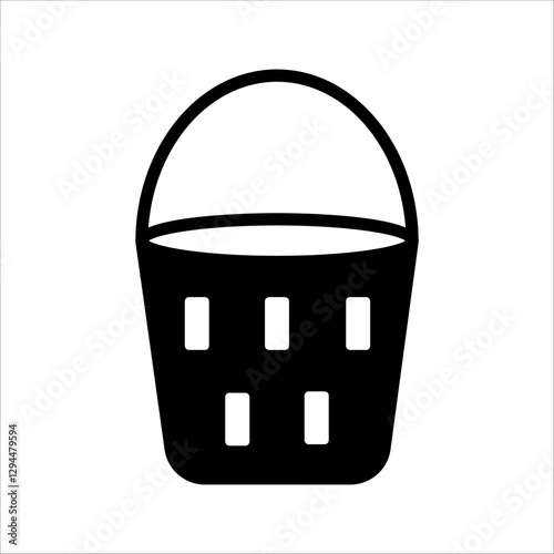 Bucket silhouette vector illustration on white background