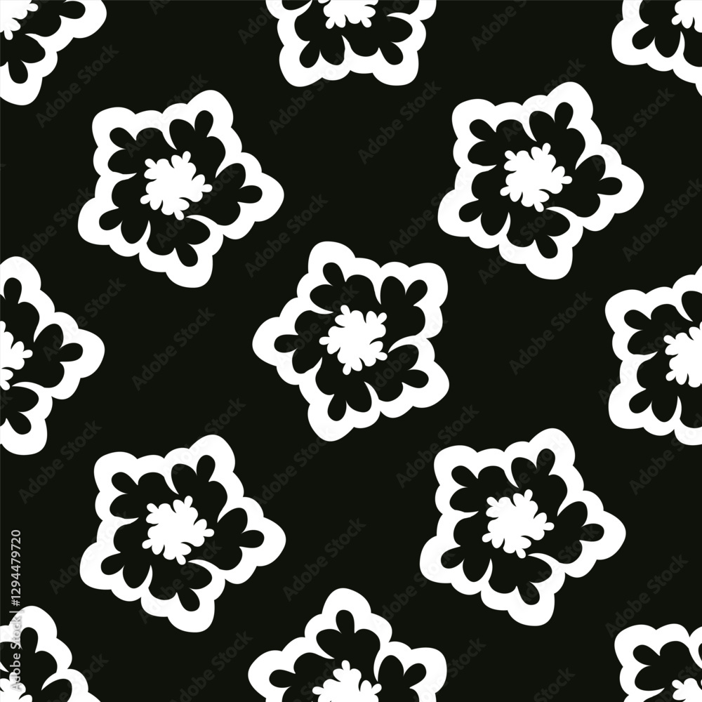 Fototapeta premium Seamless beautiful geometrical flower pattern textile design