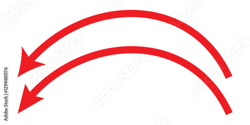 wavy curved Long arrow icon. long line arrow vector. flat style Arrow symbol. arrow on a white background. vector illustration.