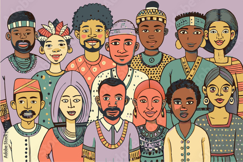 Diverse Cultural Portraits: A Vibrant Illustration of Global Unity and Connection