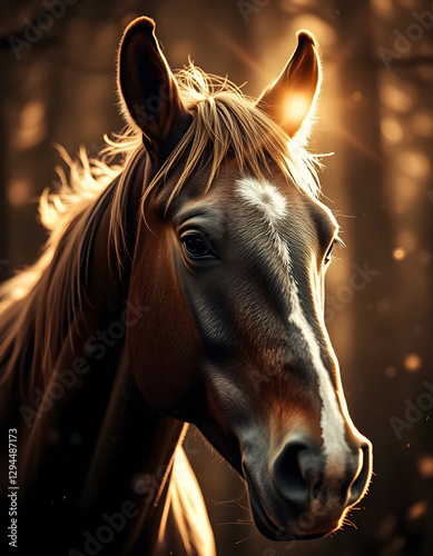Obraz na płótnie Illustration cheval w salonie