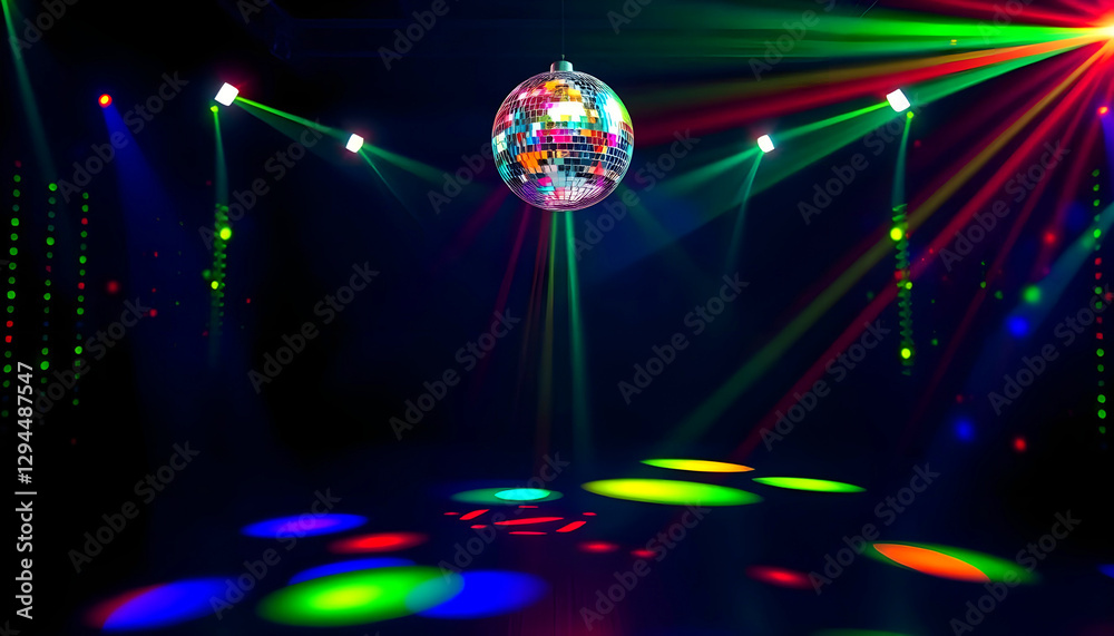 Abstract disco ball_Background with lights.