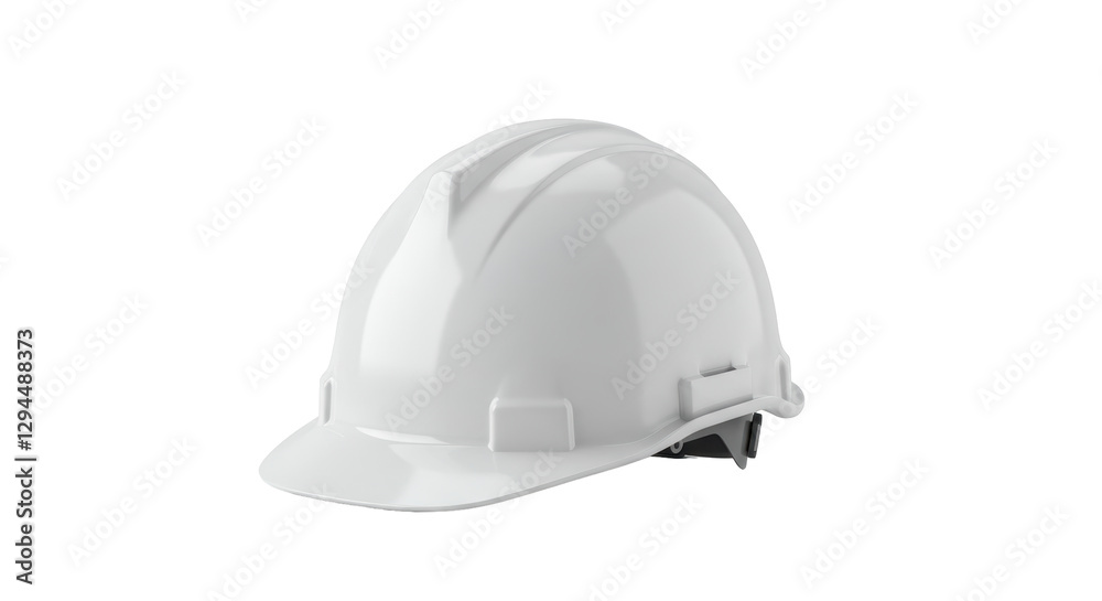 Fototapeta premium Isolated White Hard Hat, Essential Safety Gear