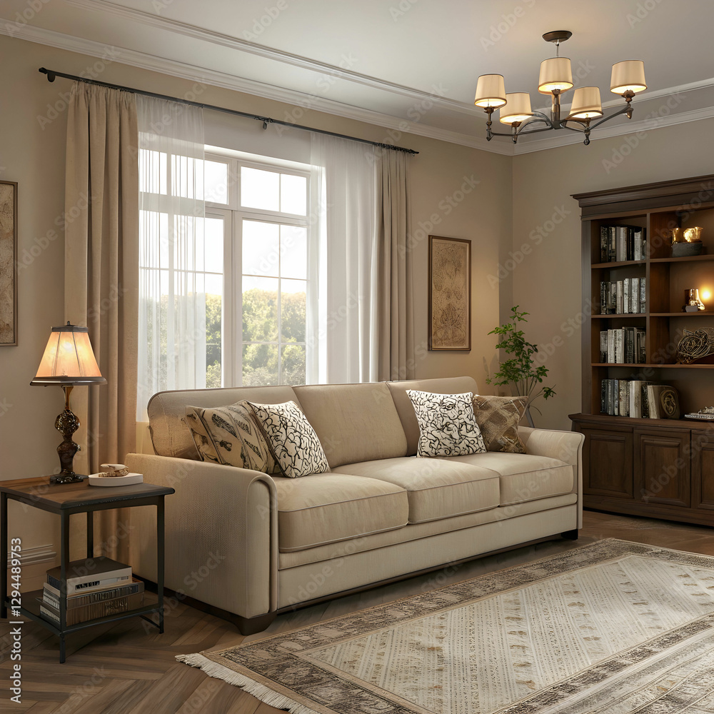 Fototapeta premium interior with sofa 3d illustration