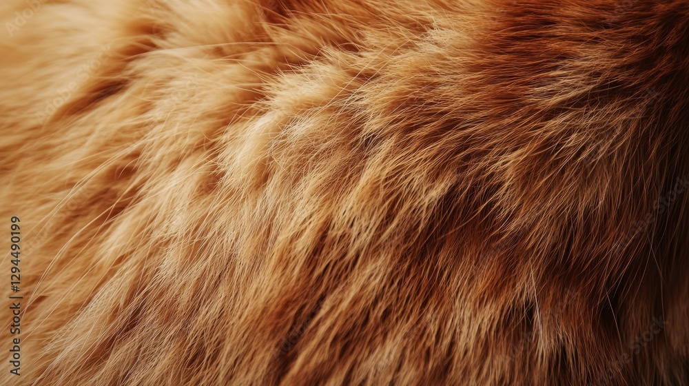 Fototapeta premium Close-Up View of Soft Orange Fur Texture with Natural Patterns