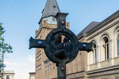 South Africa. Port Elizabeth Gqeberha, Prester John memorial, coptic cross.