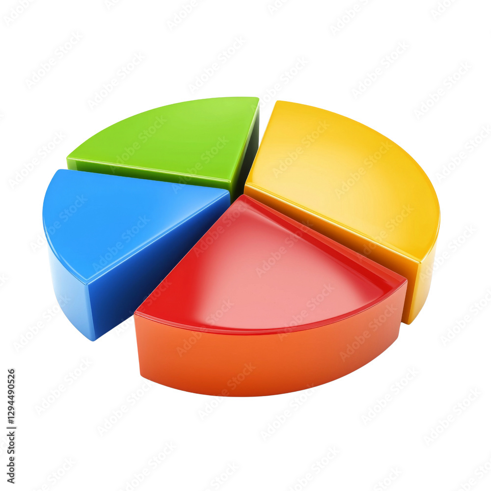 Obraz premium Colorful pie chart segments representing data visualization