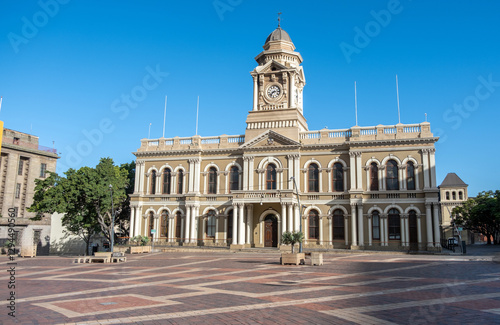 South Africa. Port Elizabeth Gqeberha City Hall. Historic building with a clock tower in Market Square. photo