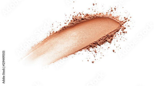 Face powder stroke isolated on white background, top view
