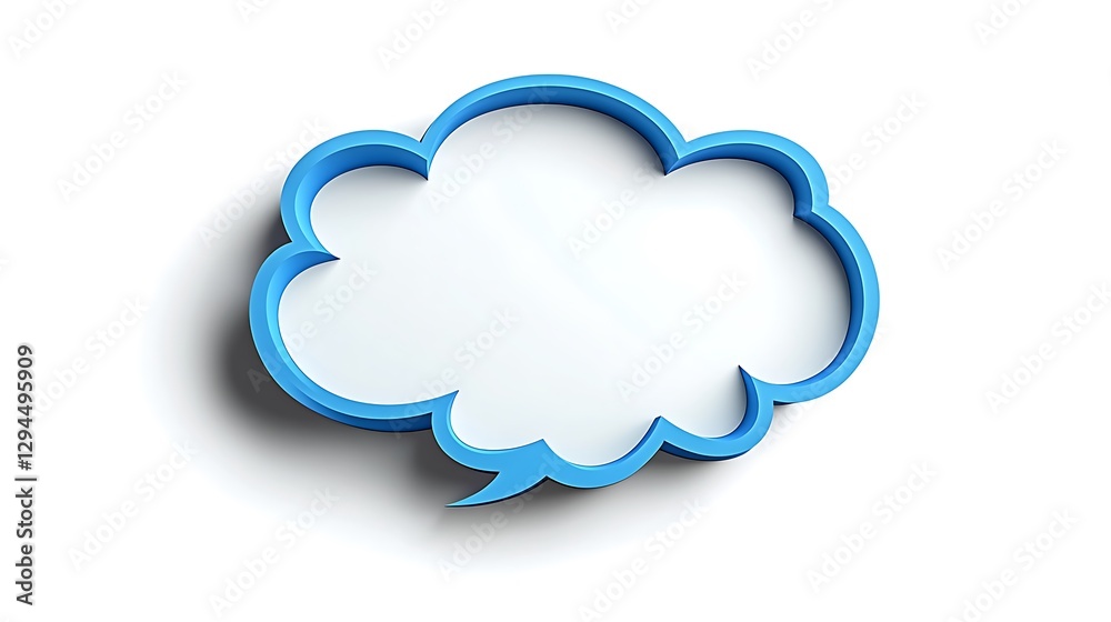 3D Rendered Blue Speech Bubble on White Background AI Generated 3D Rendered Blue Speech Bubble on White Background AI Generated
