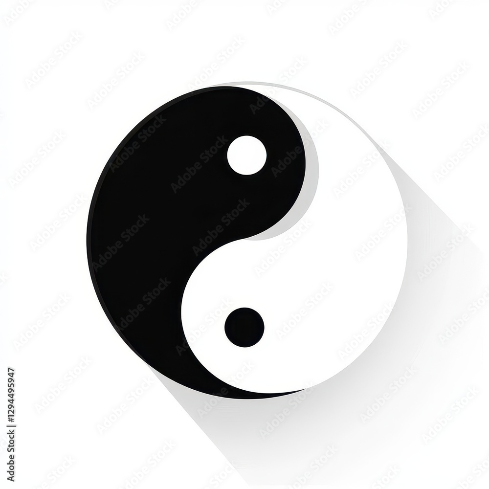 Minimalist Yin Yang Symbol in Black and White for Modern Design Projects Minimalist Yin Yang Symbol in Black and White for Modern Design Projects