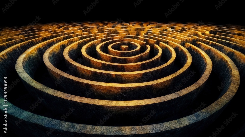 Intricate Golden Maze Abstract Geometry Circular Pattern Path Challenge Puzzle Desi Intricate Golden Maze Abstract Geometry Circular Pattern Path Challenge Puzzle Desi
