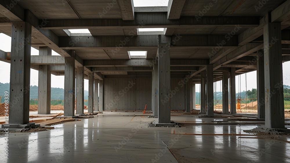 Naklejka premium Structure construction site engineer for background