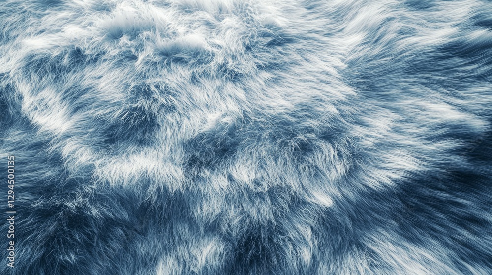 Obraz premium Soft Textured Fur Background in Shades of Blue and White Tones