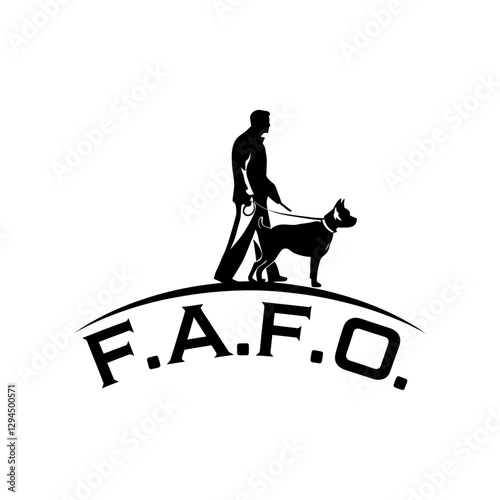 Man and dog logo