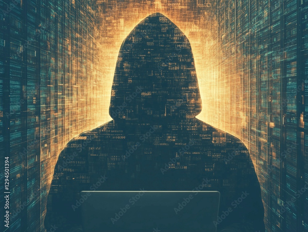 Hackers in action on large corporate servers. Pirated information and business secrets. Hacking connection. Steal information and spread it online. Ai generative
