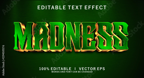 madness 3d vector text effect with modern style design