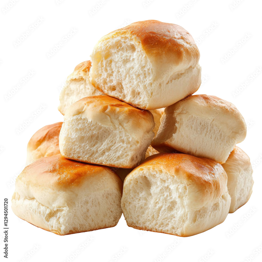 Freshly baked dinner rolls stacked in pyramid shape, showcasing golden brown crust and soft, fluffy interior. Perfect for any meal or gathering Freshly baked dinner rolls stacked in pyramid shape, showcasing golden brown crust and soft, fluffy interior. Perfect for any meal or gathering