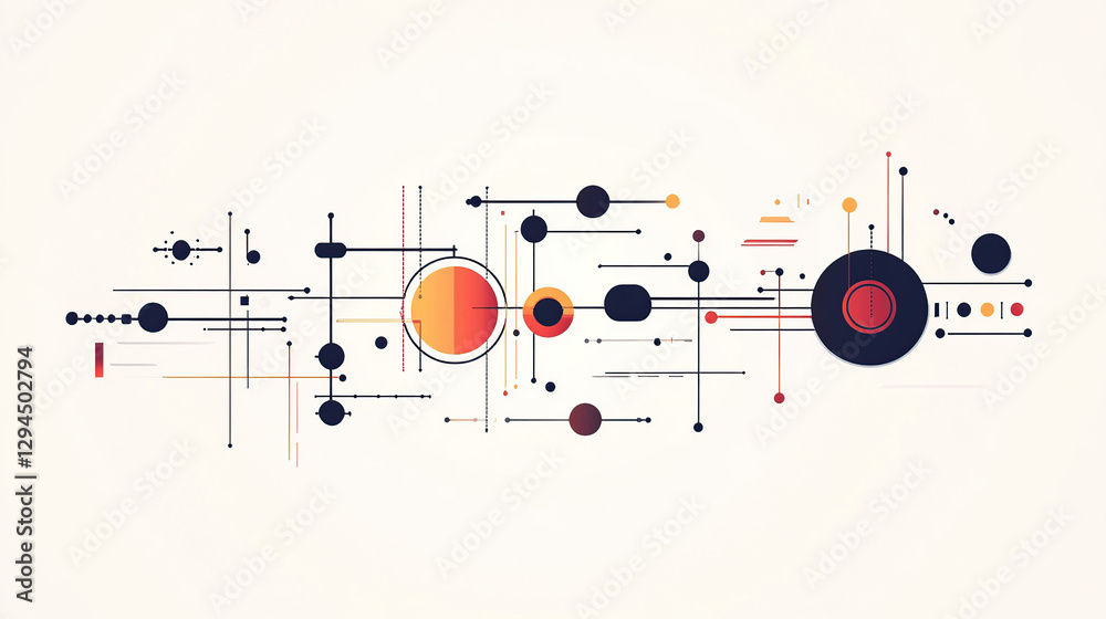 Obraz premium Minimalist Geometric Abstract Diagram