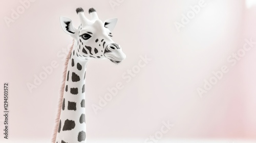 Majestic Giraffe Portrait  Elegant  3D Rendered Animal Image photo