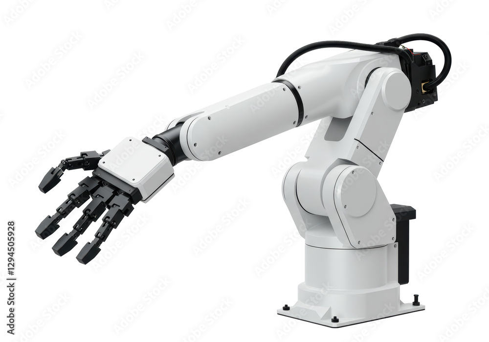 Isolated Advanced Robotic Arm with Gripping Hand Isolated Advanced Robotic Arm with Gripping Hand
