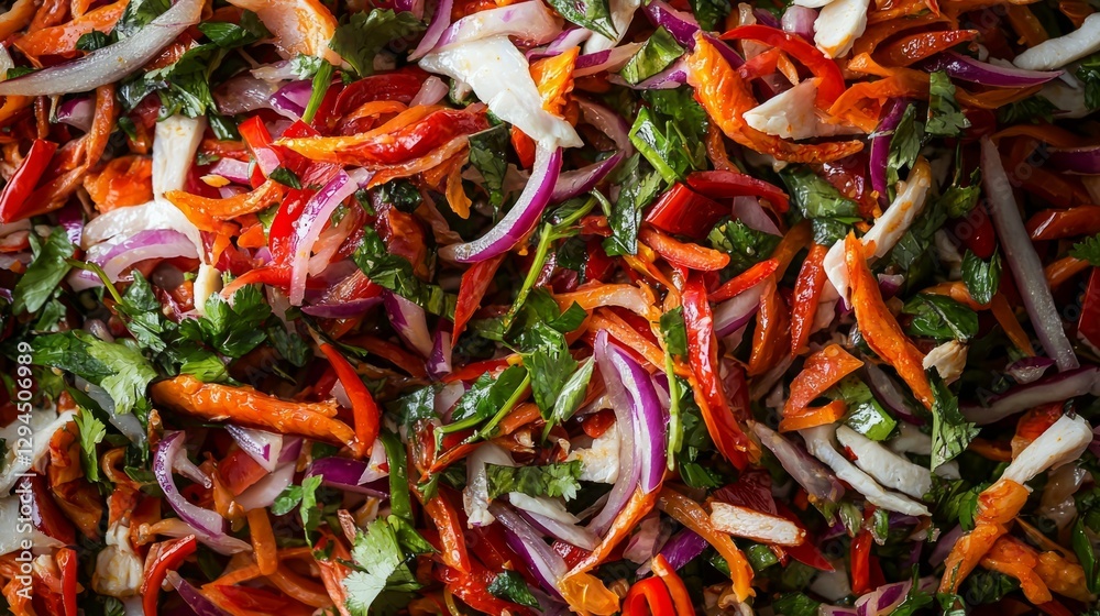 Colorful Mixed Vegetables in a Vibrant Salad Preparation Colorful Mixed Vegetables in a Vibrant Salad Preparation