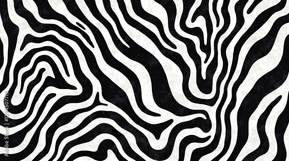 Black and White Abstract Zebra Stripes Pattern - High-Contrast Design Black and White Abstract Zebra Stripes Pattern - High-Contrast Design