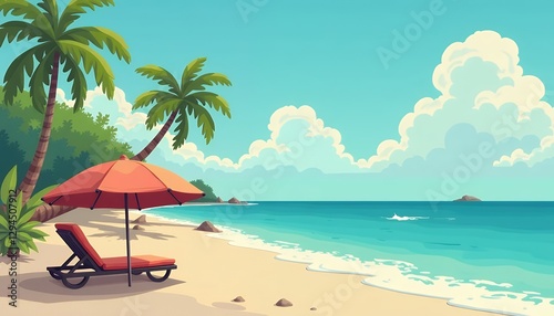 tropical-beach-cartoon-palmtrees-oceanview-relax