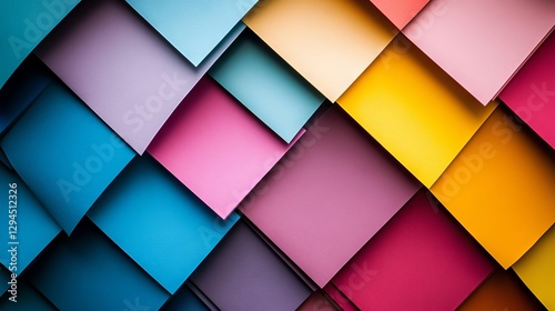 A close-up photo of folded paper creating geometric patterns. The 3D effect makes an abstract background.