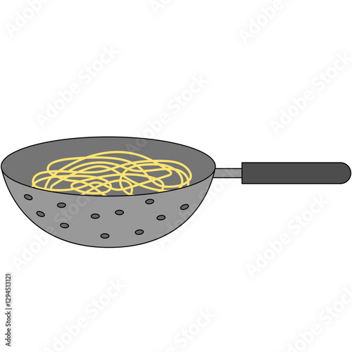 Colander with noodle