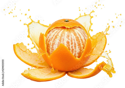 Isolated Bursting Fresh Orange