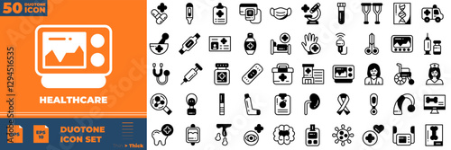 Healthcare Duotone Editable Icons set