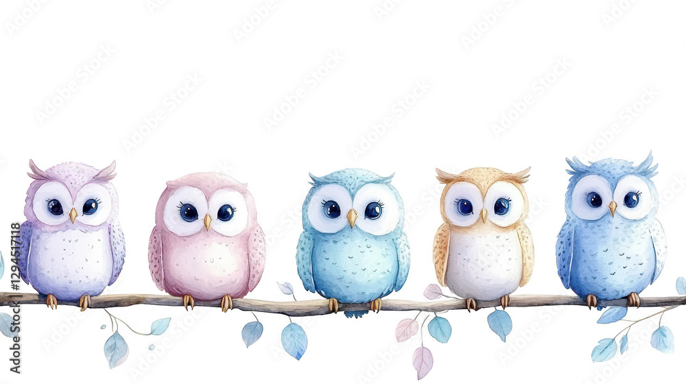 Obraz premium Majestic owls in natural habitat, a captivating glimpse of wildlife owls