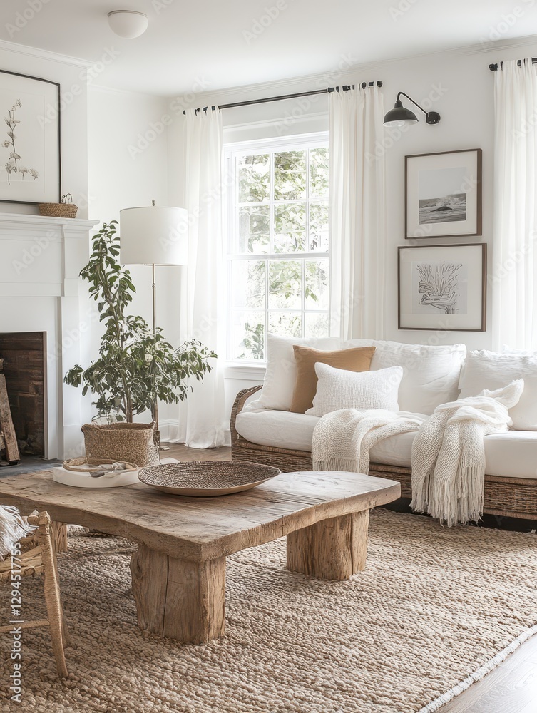 Fototapeta premium Modern living room shows a minimalist yet sophisticated approach to design