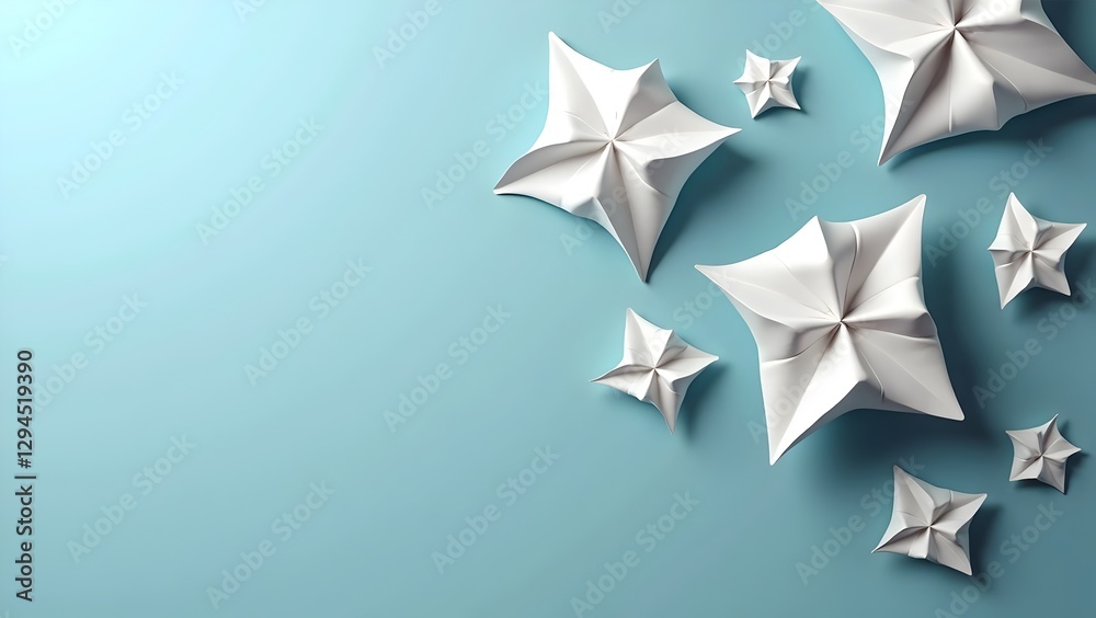 Obraz premium Business Promotion Origami Banner with Sleek Lines and Professional Text Space
