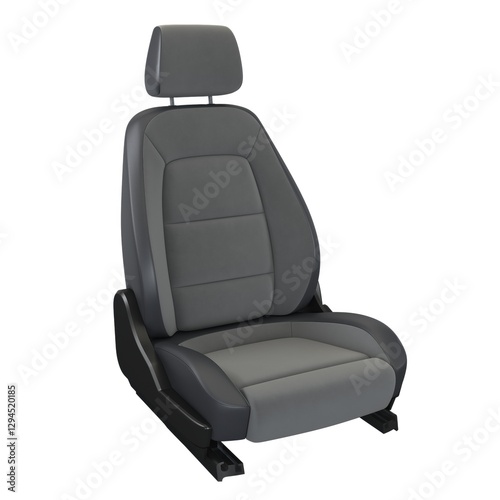 Illustration 3D Car Seat Gray Leather Fabric Premium Comfort Design