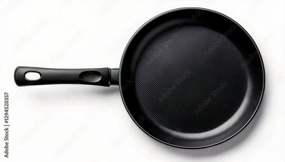 Frying pan top view isolated or cutout on white. Generated image Frying pan top view isolated or cutout on white. Generated image