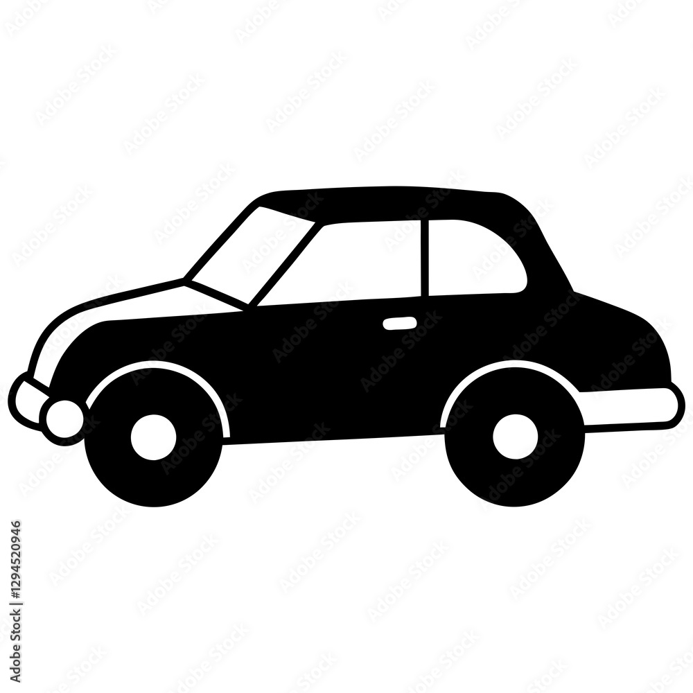 Toy Car silhouette white background Toy Car silhouette white background