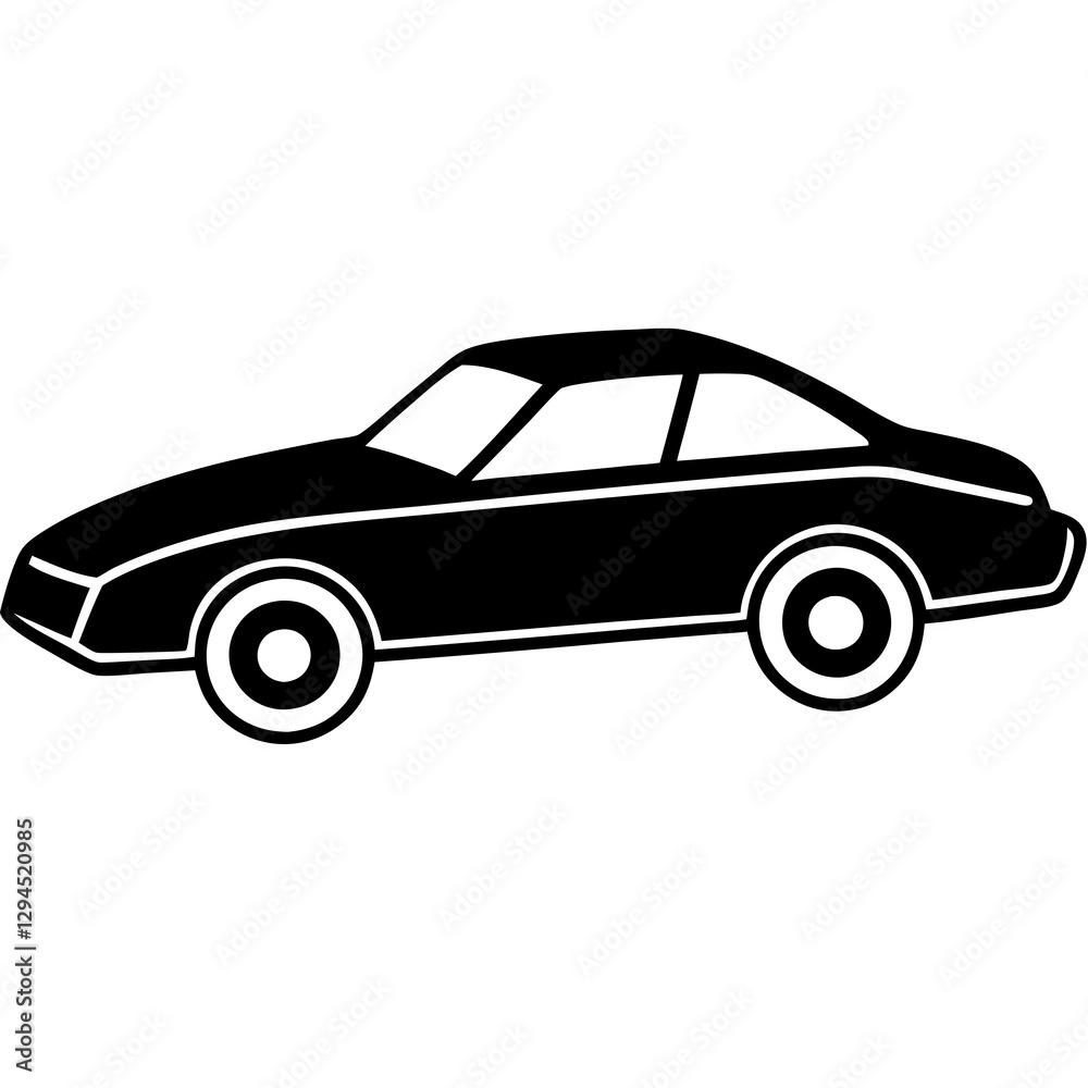 Toy Car silhouette white background Toy Car silhouette white background