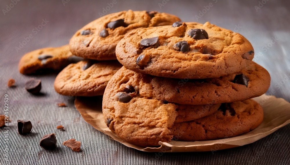 Chocolate chip cookies. Generated image Chocolate chip cookies. Generated image