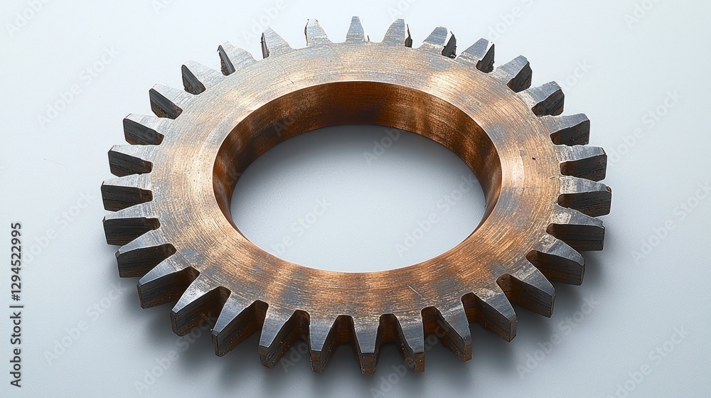 Bronze gear, studio shot, industrial background, machinery concept Bronze gear, studio shot, industrial background, machinery concept