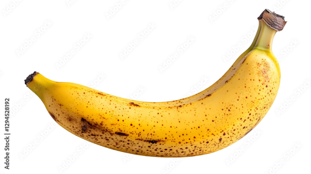 Photo Ripe Banana Fruit Yellow Brown Spots Isolated Photo Ripe Banana Fruit Yellow Brown Spots Isolated