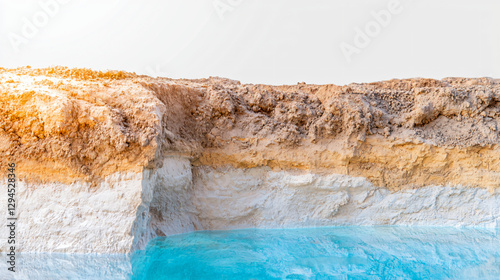 scientific cutaway model showing percolation through varied soil densities into groundwater reservoir