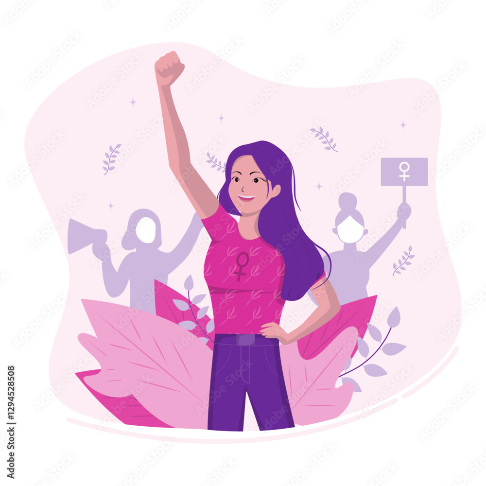 Obraz premium Women day justice vector template copy