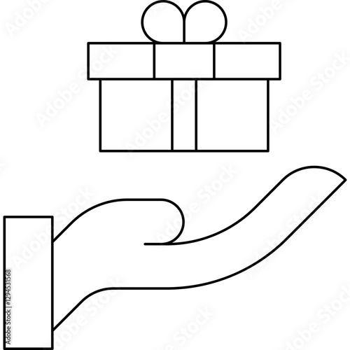 Hand over icon single vector illustration